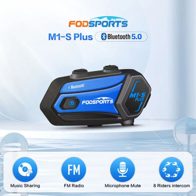 Fodsports-intercomunicador M1-S Plus para casco de motocicleta, interfono con auriculares Bluetooth, 8 conductores, 2000M, para compartir música, Radio FM