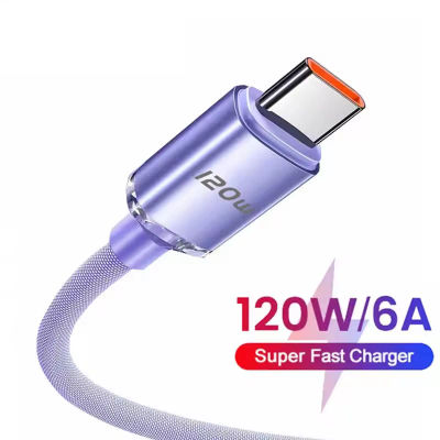 Cable PD tipo C de 120W, Cable de carga súper rápida, Cables USB C de carga rápida, cargador de teléfono para iPhone, Samsung, Xiaomi, Huawei, OPPO, ViVO