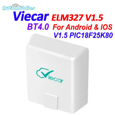 El más nuevo Viecar ELM327 V1.5 Bluetooth 4,0 OBD2 función de herramienta de escáner de diagnóstico para automóvil como Mini ELM 327 para Android IOS