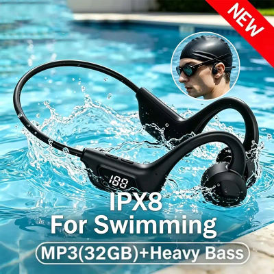 Auriculares Inalámbricos de Conducción Ósea, Auriculares Bluetooth Deportivos para Natación, Compatibles con Bluetooth, Manos Libres con Micrófono