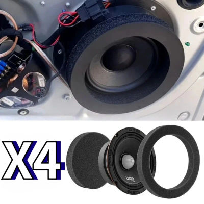4 Piezas de Espuma de Aislamiento Acústico para Altavoces de Coche de 6.5 Pulgadas - Aislamiento Universal para Altavoces - Esponja de Aislamiento de Ruido para Sistema de Audio de Puerta de Coche