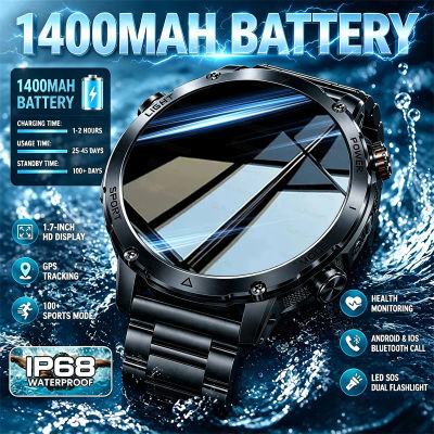 Reloj Inteligente Deportivo Resistente Sapphire 2026 para Hombre, 1400mAh, 10ATM Impermeable, Monitor de Actividad Física, Llamadas HD, +100 Modos Deportivos