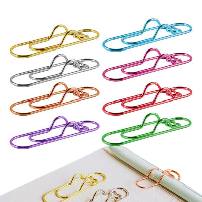 Paquete de 8 Clips para Bolígrafos con Fuerte Agarre, Clips para Papel Combinados para Diario, Agenda, Carpeta, Material Escolar, Organización de Oficina, Papelería