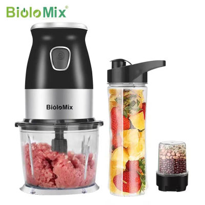 BioloMix-licuadora portátil de 500W, sin BPA, mezclador Personal de 600ml con tazón picadora, picadora de carne, máquina de alimentos para bebés
