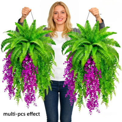 5 Piezas de Plantas Artificiales Combinadas DIY: Helecho de Boston y Violeta Persa, Hiedra Persa para Montaje en Pared, Planta de Pared Verde 2026