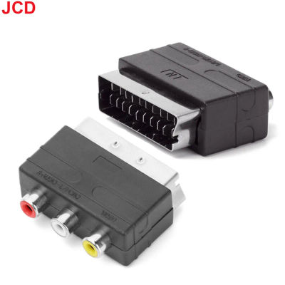JCD 1 Uds. Conector macho Scart de alta calidad a 3RCA Phono hembra AV TV Audio Video adaptador entrada para PS4 para WII DVD VCR