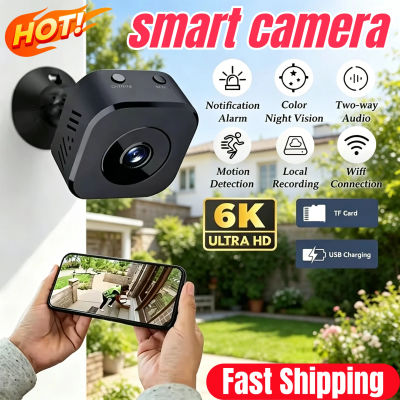 Nueva Mini Cámara de Seguridad WiFi 6K, Cámara de Vigilancia Full HD, Audio Bidireccional, Detección de Movimiento, Visión Nocturna Infrarroja, Monitor para el Hogar