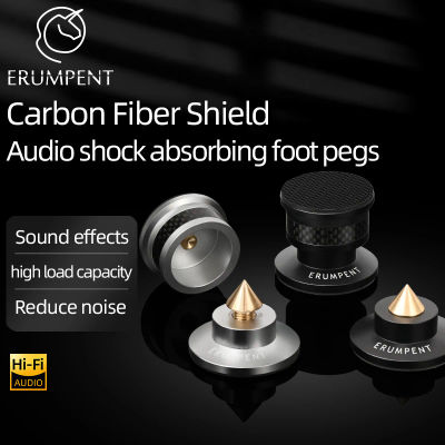 Soportes de punta para altavoz de cono HiFi, soporte de CD de Metal de fibra de carbono de alta gama, amplificador de altavoz, tocadiscos ajustable, pies de aislamiento, 4 Uds.