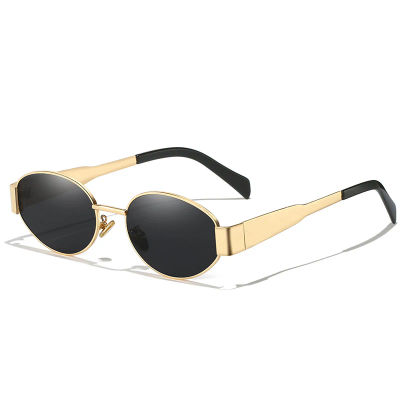 Nuevas gafas de sol para mujeres y hombres, gafas de sol ovaladas de aleación.