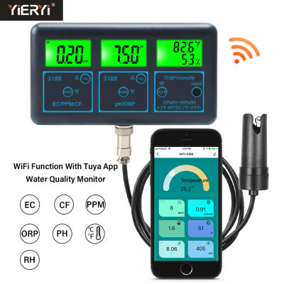 Medidor de PH WiFi temperatura TDS(ppm) EC ORP probador de agua aplicación Tuya Monitor inteligente analizador Digital para acuarios hidropónicos piscina