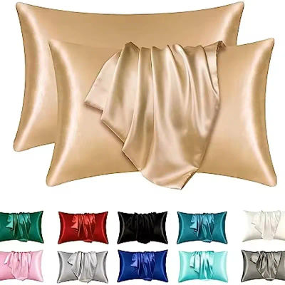 1 fundas de almohada de satén sedoso Boost Beauty Sleep: enfriamiento, cabello y agradable para la piel, fácil cuidado