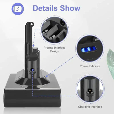Para aspiradora de mano Dyson V8 Absolute inalámbrica 4800mAh-12800mAh 21,6 V -v8 batería recargable de iones de litio