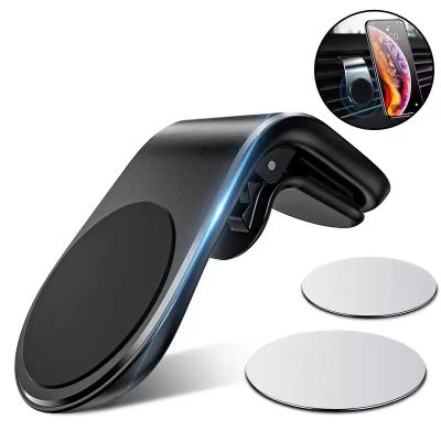 Soporte magnético para teléfono móvil con clip para rejilla de ventilación, rotación de 360 grados, soporte para GPS, soporte para teléfono celular en el coche para iPhone, Samsung, Huawei