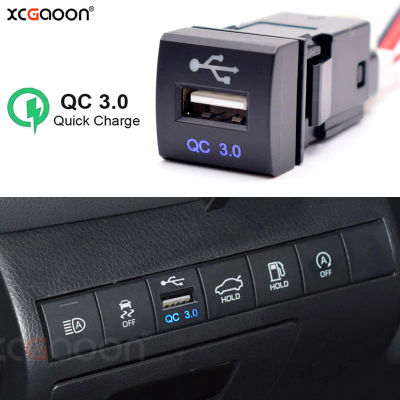 Cargador rápido de teléfono móvil para coche, dispositivo USB de 12V, 24V, 22x22mm, QC3.0, para Toyota Camry, Corolla, Rav4, Prado 2019, 2020, 2021