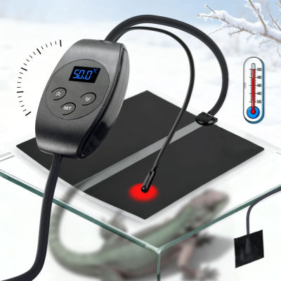 Esteras calefactoras para reptiles y plantas de jardín, 5W-45W, con Control de temperatura ajustable, sonda con Sensor térmico, puede configurar 0-50 ° C Almohadilla calefactora para mascotas