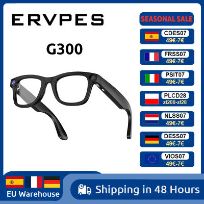 ERVPES G300 AI Gafas inteligentes 800MP Cámara HD Bluetooth Llamada Asistente de voz Control Gafas inteligentes 2025