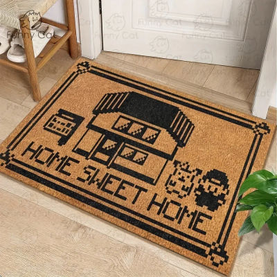 VIKAMA Alfombra de suelo estilo píxel de dibujos animados de estilo japonés, para entrada, baño y cocina. Alfombra antideslizante y a prueba de suciedad para decoración del hogar
