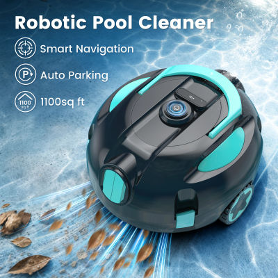 Robot Aspirador de Piscinas Portátil Inalámbrico Vastorm, Limpiador Automático de Piscinas Elevadas con Autoparqueo y 120 Minutos de Duración de Batería