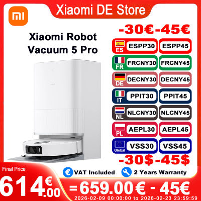 2025 Xiaomi Auto Robot Aspiradoras 5 Pro (X20 + Versión de Actualización) Estación de Autolimpieza para Evitación de Obstáculos AI XIAOMI MIJIA 5 Pro Robot Aspiradora Smart Home Sweeping