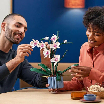Bloques de Construcción de Flores de Orquídea, 608 Piezas, Planta Artificial, Decoración de Escritorio DIY, Juguete para Niños, Regalo para Sala de Estar, Dormitorio u Oficina