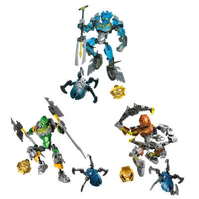 Nuevo Bionicle Ice Master máscara dorada bloques de construcción 2 en 1 guerreros figuras de acción Mech Warrior Robot ladrillos juguetes para niños regalos