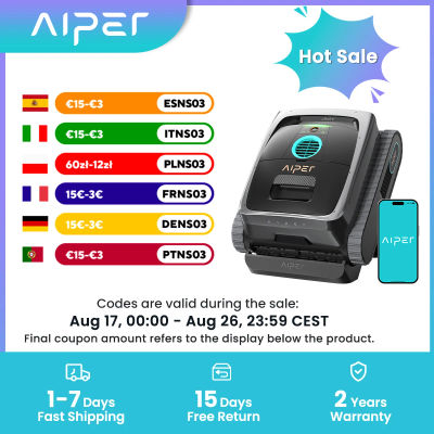 Robot Limpiador de Piscinas Inalámbrico AIPER Scuba V3 AI Vision Reacondicionado, Base de Carga Inalámbrica, Ligero, Filtro de Micromalla Multicapa, Estacionamiento Inteligente, Caja Abierta