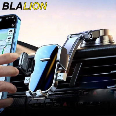 BLALION Soporte para teléfono para automóvil Soporte para salpicadero 360 ° Soporte giratorio para teléfono inteligente por gravedad con soporte de varilla de extensión Soporte GPS