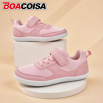 Zapatos para niños, punta ancha, descalzos, para niños, niñas, zapatillas de deporte para bebés, malla ligera con gancho y bucle, tenis artificiales para niños pequeños