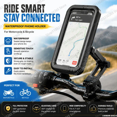 Soporte para Teléfono de Motocicleta, Funda Impermeable con Pantalla Táctil, 360 ° Soporte ajustable para teléfonos inteligentes de 4.7"-6.8"