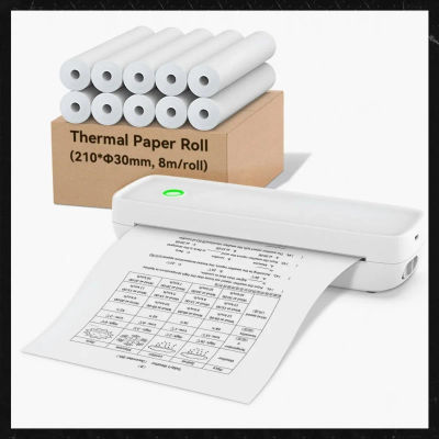 Papel térmico A4, papel de impresión térmica de 210x30mm para rollo de papel de impresora A4 inalámbrico Bluetooth A40/X8