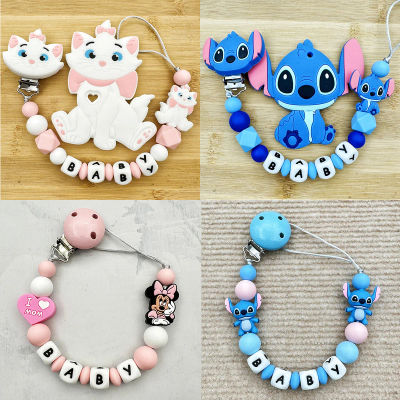 Letras con Nombre Personalizado, Letras Inglesas para Bebés, Clips de Silicona para Chupetes, Cadenas, Mordedores, Colgantes, Regalos para Bebés en Fase de Dentición