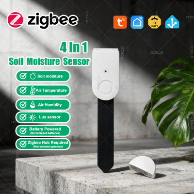 Probador de suelo inteligente Zigbee, medidor de humedad y temperatura de iluminación, Sensor de humedad 4 en 1, Monitor en tiempo Real para aplicación Tuya Zigbee2MQTT