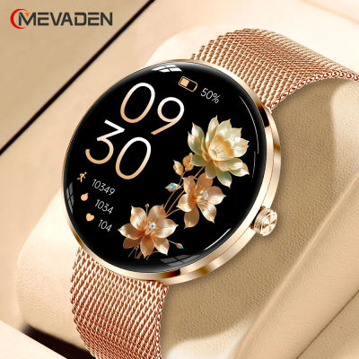 Reloj Inteligente MEVADEN Ultrafino de Lujo de 8.5mm en Acero Inoxidable para Mujer, Pantalla AMOLED HD de 1.43'', Monitor de Salud, Reloj Deportivo Inteligente H33