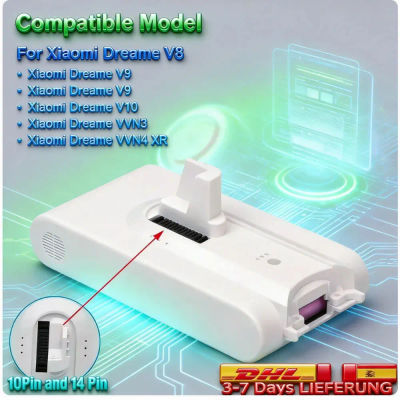 Batería de iones de litio de 5000mAh para aspiradora inalámbrica de mano Dreame V8 V10Pro V9P XR VVN3 VVN5, piezas de repuesto