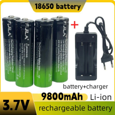 2025 nuevo superventas 18650 3,7 V 9800mAh batería recargable de iones de litio con cargador para micrófono, dispositivos informáticos
