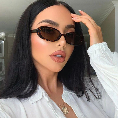 Nuevas gafas De Sol ovaladas Vintage para mujer, gafas De Sol De marca De lujo De diseñador a la moda, gafas De Sol con marco De leopardo para mujer, gafas De Sol Retro con espejo