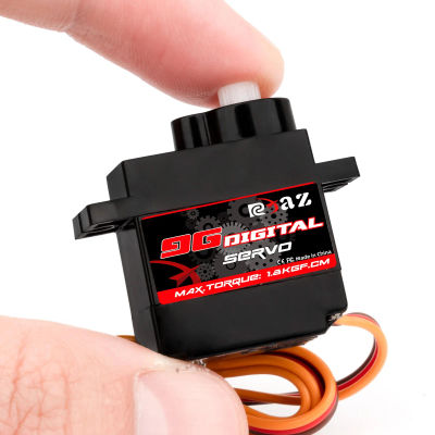 RCXAZ 9g plástico/hierro/cobre engranaje 1,6 KG Servo Digital para RC avión de ala fija Robot coche barco conducto avión pequeño servomotor