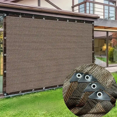 Toldo de protección UV marrón duradero, parasol para exteriores, red para jardín, Patio, planta, parasol, vela, invernadero, pabellón al aire libre