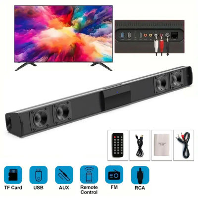 Barra de sonido estéreo para cine en casa, altavoces con Bluetooth 5,3, sonido envolvente, Control remoto, compatible con tarjeta TF RCA AUX