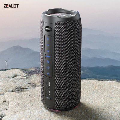 Altavoz Bluetooth portátil ZEALOT-S49PRO 20W IPX6 resistente al agua, tarjeta Micro SD, enchufe AUX, tiempo de reproducción 10H, luz RGB estéreo inalámbrica