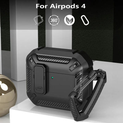Funda de lujo para auriculares con interruptor para Airpods 4 Pro 2 3, funda a prueba de golpes para Apple AirPods Pro 2 3 1, accesorios, llavero