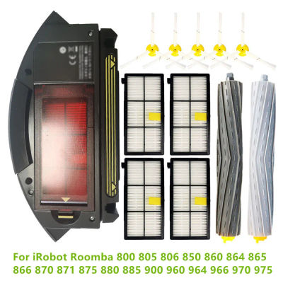 Caja de polvo filtro Hepa cepillos laterales principales para iRobot Roomba 800 805 806 850 860 864 865 866 870 871 875 880 885 960 964 966 970 975
