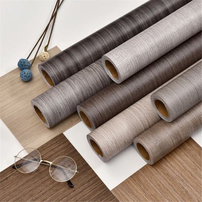 Rollo de papel tapiz de vinilo autoadhesivo impermeable de 6M, muebles, gabinetes, película decorativa de PVC, pegatinas de grano de madera para decoración del hogar DIY