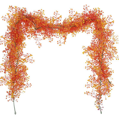 Planta colgante Artificial, guirnalda de otoño de 5,6 pies, hojas de helechos, vid de hiedra falsa para el hogar, centro de mesa de boda, decoración de fiesta y jardín, 1 ud.
