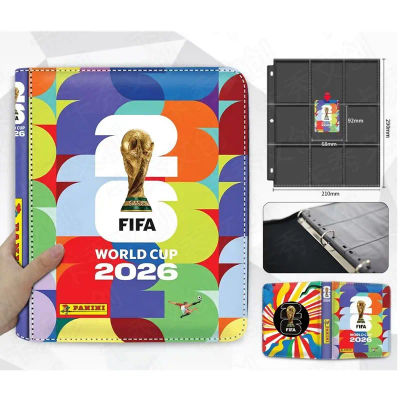 Álbum del Mundial FIFA 2026, Carpeta con Ranuras para Tarjetas de las Estrellas del Fútbol como Ronaldo, Messi y Mbappé, con Cierre, para Coleccionar Tarjetas, Regalo