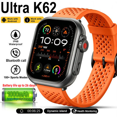 Nuevo Reloj Inteligente Ultra K62 para Hombre y Mujer, Batería de 1000 mAh, Monitor de Actividad Física, Frecuencia Cardíaca, Resistente al Agua IP68, Más de 100 Deportes, Llamadas, Relojes