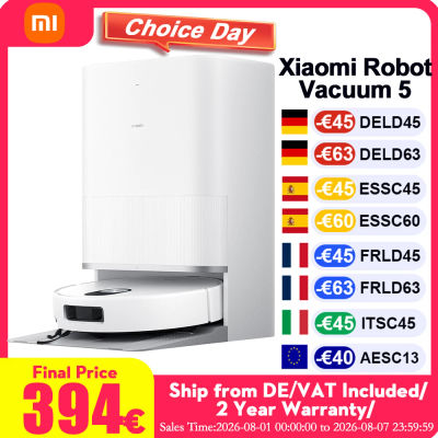 Robot Aspirador XIAOMI 5 Versión Global EU (Actualización X20+) – Elevación Inteligente de la Mopa, Navegación Láser LDS, 99% de Eliminación de Pelusas, Recolección Automática de Polvo, Control por