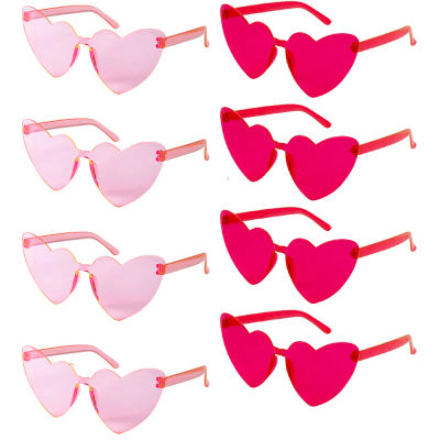6/8/10/12 Uds. Gafas de sol para boda, despedida de soltera, gafas de corazón rosa y rojo, regalos para novia y dama de honor, decoraciones para despedida de soltera