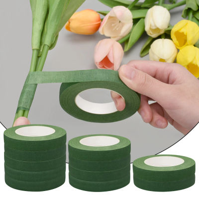 Cinta floral de 30 m para envolver ramo, adhesivo de papel verde, para flores artificiales y tallos de plantas, manualidades y arreglos de bricolaje