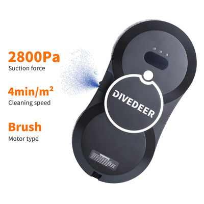 DIVEDEER robot de limpieza de ventanas rociador de agua robot de limpieza inteligente motor sin escobillas lavadora de vidrio robot de limpieza de ventanas en aerosol